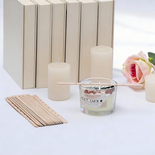 100 soportes de madera para mecha de vela 7.05 pulg miniatura 4