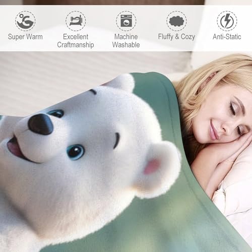 Couverture flannel molleton de flanelle lit ours mignon toutes saisons - 4