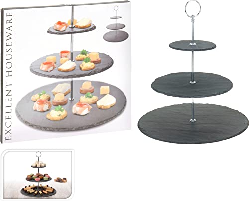 Mazali Ko Serv Food Geschirr Set Slate-Material, Stein, Multicolour, 34 x 34 x 16.5 cm Cover