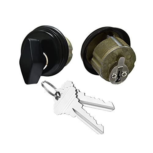 Easilok Commercial Mortise Lock Cylinder With Keys & Thumbturn, Storefront Door Lock For Aluminum/Zinc Alloy Shop Doors,1 Set,Black #TOP1