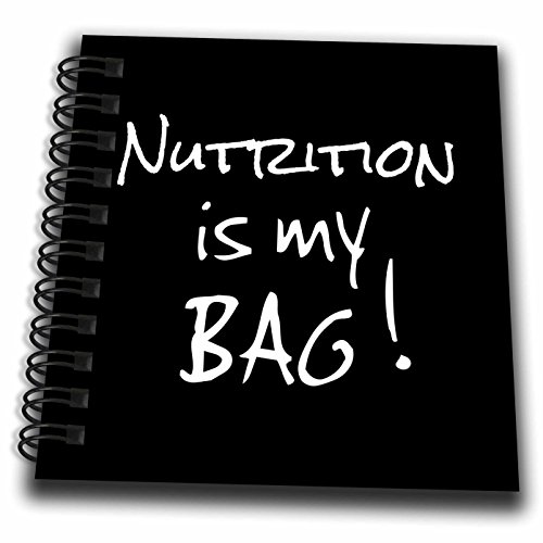 Mini bloc-notes 3drose Nutrition est Mon Sac noir et blanc, carnet de notes multicolore 4x10,2 cm