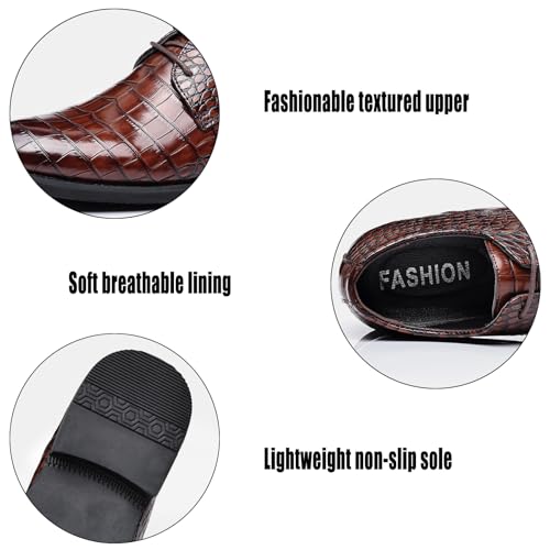 Men's Leather Classic Lace-up Dress Shoes,Retro Casual Formal Business Derby Shoes,Brogue Oxford Shoes for Men2