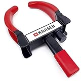 KRASER KR820 Radkralle Parkkralle mit Sicherheitsschloss für Auto PKW Wohnwagen, Anhänger Reifenkralle Wegfahrsperre Diebstahlsicherung, Universal, PVC-Schutz, Anti-Bohrschloss, 2022-Version