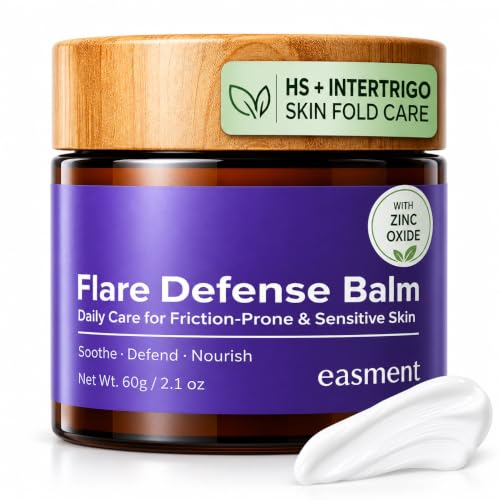Hidradenitis Suppurativa & Intertrigo Flare Defense Balm: HS and Intertrigo Relief Cream for Skin Fold Care, Friction & Chafing, with Zinc Oxide & Ceramide – Menthol-Free, Non-Greasy, Non-Staining
