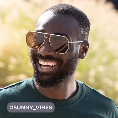 Image of Livho Polarized Aviator Sunglasses for Men, Trendy Square UV Protection Oversized Fashion Sun Glasses
