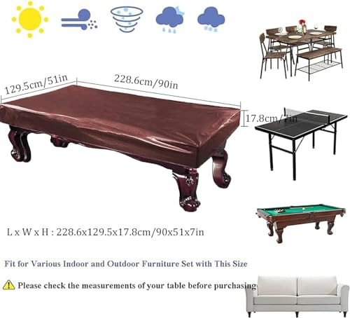 Cubierta de mesa de billar rectangular en cuero sintético de alta calidad 7