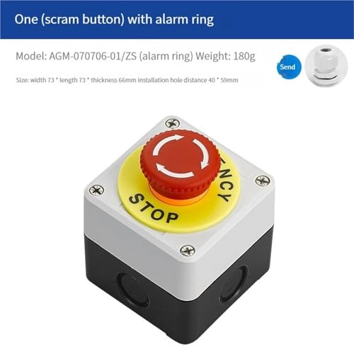 Interrupteur d'arrêt d'urgence avec boîtier de commande ascenseur 22mm - 2