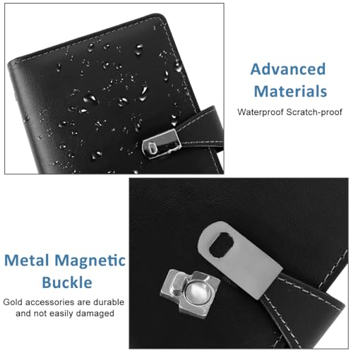 Image of Climberty Business Cards Holder 150 Pockets PU Leather Cover Travel Business Card Holder Fit for 3.5x2.3 in Cards Semi Transparent Pockets Versatile for Credit and ID Card
