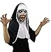 Yawolfe Nun Scary Halloween Mask Latex Horror Scary Full Head Mask Cosplay Halloween Costume Props Devil Masks Witch Zombie Evil Dress up Light Up Nun Masks