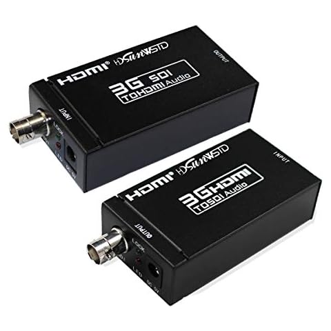 1080P 3G HDMI to SDI BNC Converter + SDI to HDMI Converter HDMI SDI / BNC Extender Over Single 100m/328ft Coaxial Cables Cover
