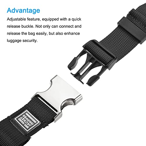 Image of MECCANIXITY Luggage Strap, Jacket Gripper Holder Suitcase Belt Carry Clip for Backpack Travel Accessory, Black