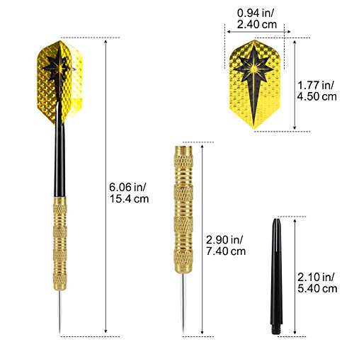 Image of Accmor Metal Tip Darts, Steel Tip Darts, 14 Grams Professional Metal Darts, Darts Metal Tip Set, Metal Darts for Dartboard
