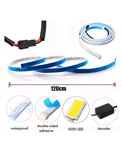 Image of AUTO SNAP Universal Flow Car LED Light Streamer Brake Trunk Signal Light for All Cars & Mini SUVS (Black, 4FT)