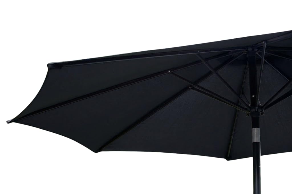2.4m Aluminium Crank & Tilt Garden Parasol – Black