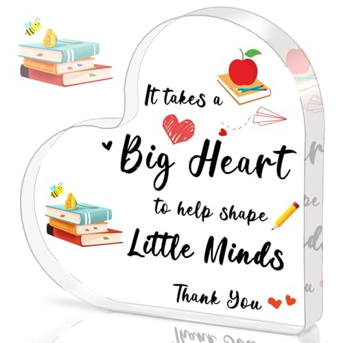 iLifemate Teacher Valentine Gift, Valentines Day Gifts for Teachers - Acrylic Heart Shape Teachers...