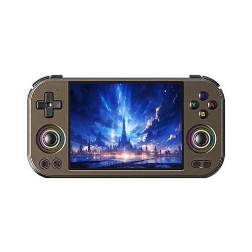 ANBERNIC RG477M Dimensity 8300 ハンドヘルドゲーム機 Android14システム 4.7インチタッチ WiFi/Bluetooth機能 ホールジョイスティック RGBライト 5300mAh 12+256GB (ブラウン)