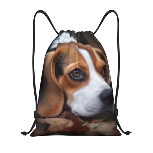 Drawstring Backpack Sports Gym Bags Draw String Bag for Women Men Cute Beagle Drawstring Bags Sackpack