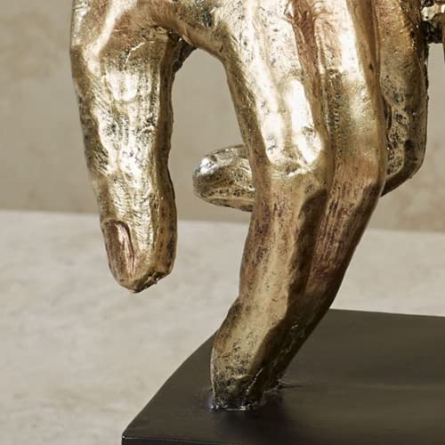 Estatua de manos en gesto duradero Oro y bronce miniatura 6
