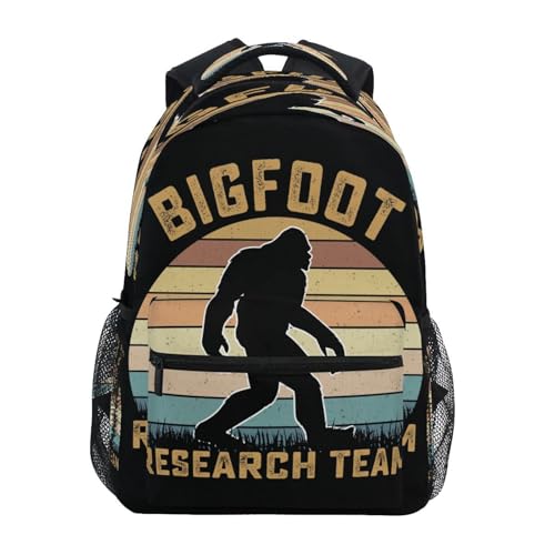 Bigfoot Bassquatch 3D Print School Backpack Boys Girls Kids Large Capacity Daypack Travel 17in