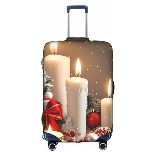 Travel Luggage Cover Christmas Yard Flag Holiday Candle Fashion Washable Baggage Suitcase Protector Fit For Luggage X-Large