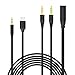 Bluedio Type-C to 3.5mm Audio Cable with Mic(1.5m) + Y Splitter Headphone Extension Audio Stereo Cable 3.5mm Male 2 Ports to Female(1.1m), Compatible with Bluedio T5 T5S T6 T6S V2 TM Headphones(Black)