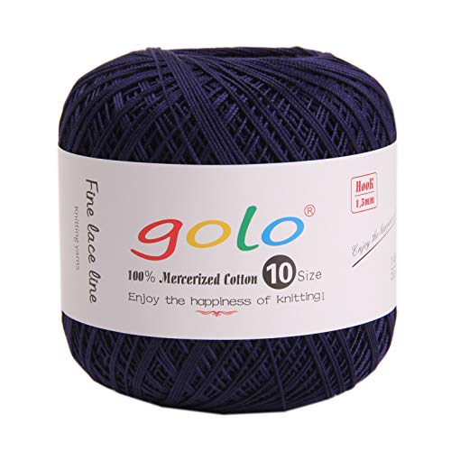golo Crochet Thread for Knitting Dark Blue Tatting Yarn 6-335