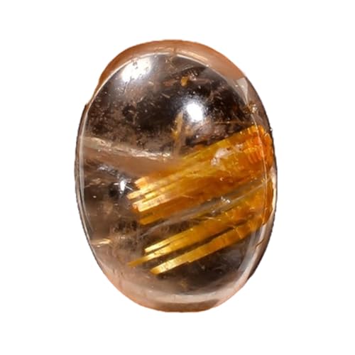 Quartz rutile doré naturel cabochon ovale 14x10mm pour création bijoux DIY
