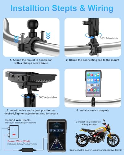 Image of Vertical-style Motorcycle Carplay HD Touch Screen, Motorcycle GPS Navigation System with Carplay and Android Auto, IP67 Waterproof, Support Tire Pressure settings, Bluetooth, Voice Control, Navigation