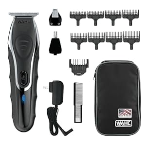 Wahl Aqua Blade Rechargeable Wet/Dry Lithium-Ion Deluxe Beard Trimmer for Men – Interchangeable Heads for Detailing, Hair, Mustache and Body Grooming – Model 9899-100