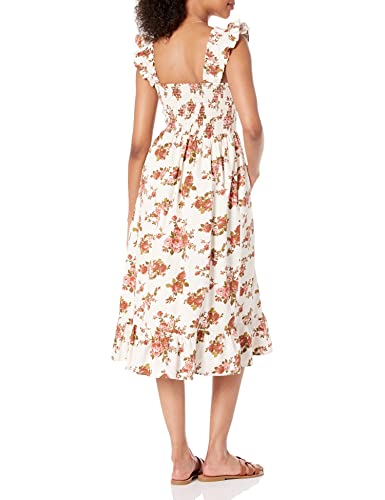 Image of The Drop Womens Kimi Ruffled Shoulder Smocked Midi Dress