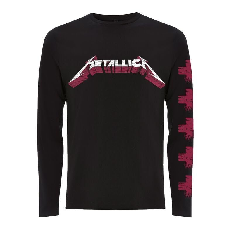 Metallica Master Of Puppets Logo Uomo Maglia Maniche Lunghe nero 100% cotone Regular