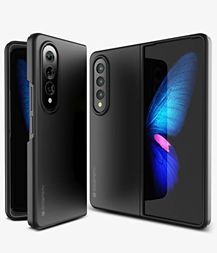 Goospery Fard Coque compatible avec Galaxy Z Fold 4, design fin ultime et adapté aux poches, finition mate veloutée, revêtement doux au toucher, coque arrière en polycarbonate rigide légère – Noir