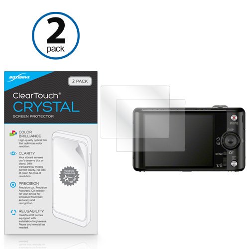 Image of Sony CyberShot DSC-WX220 Screen Protector, BoxWave [ClearTouch Crystal (2-Pack)] HD Film Skin - Shields From Scratches for Sony CyberShot DSC-WX220