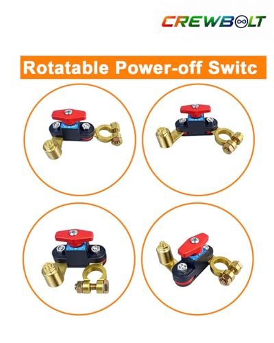 Image of Battery Disconnect Switch 12V /24V Heavy Duty, Pure Copper Battery Cut Off Switch with Knob Control, Universal Battery Isolator Terminal for Car, Truck, SUV, RV, Boat, Marine, ATV