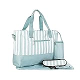MINOSSOB Multifunctional Large Capacity Mommy Bag - Lightweight Crossbody/Single Shoulder Diaper Bag with Changing Pad (Emerald Green)