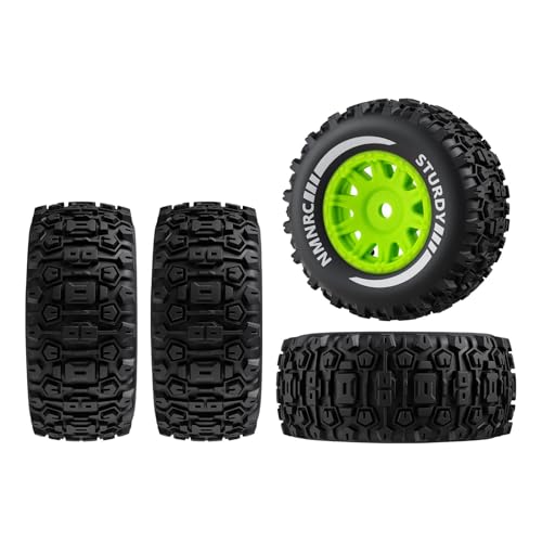 Jantes et pneus pré-collés plastique Arrma 1/16 Mojave Grom 4X4 roues vertes RTR