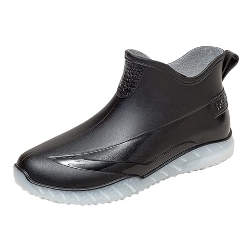 Bottes plates en caoutchouc homme étanches et légères avec semelle de sécurité crantée