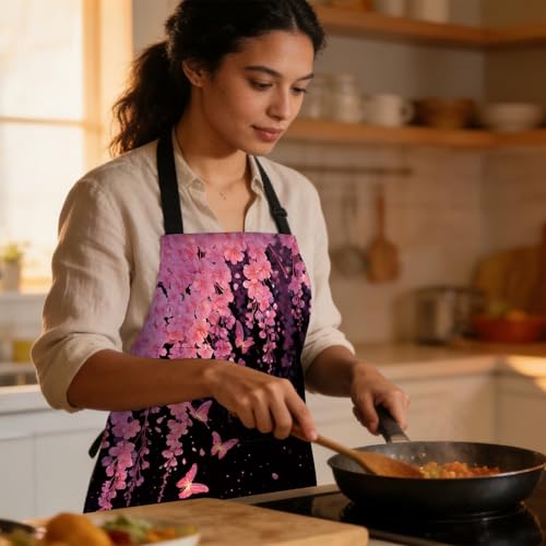 Image of Nuxovilar Decorative Kitchen Apron, 26.77x30.70 Inch Polyester Cooking Wearable Cover