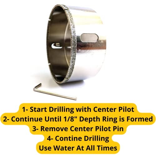 Drilax Broca Diamante 4" con Pin Piloto Removible miniatura 3