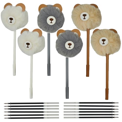 Set 6 Bolígrafos Peluche Oso Negro Punta 0.5 mm miniatura 1