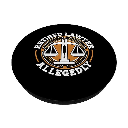 Retired Lawyer Allegedly Legal Counsel Law Specialist Lawyer PopSockets Swappable PopGrip, Black - Image 2