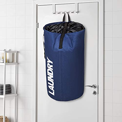 Chrislley 106L Extra Large Laundry Hamper With Drawstring Dorm Room Backpack Laundry Bag Collapsible Laundry Basket For College Students Travel Day Trip（Dark Blue） #TOP2