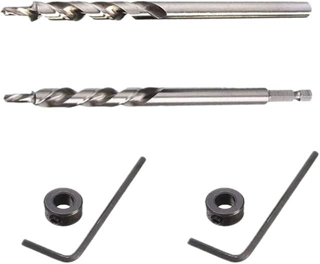 6 Pcs Pocket Hole Drill Bit Twist Step Drill Bit Twist Drill Bit for Manual Pocket Hole Jig System Grill Guide Drill Tools Kit