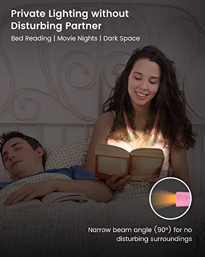 Glocusent Upgraded Led Neck Reading Light, Book Light For Reading In Bed, 30-Min Timer, 3 Colors & 3 Brightness Adjustable, Rechargeable & Long Lasting, Perfect For Reading, Knitting & Repairing #TOP3