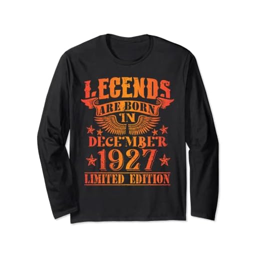 Cumpleaños Diciembre 1927 Edición Limitada Regalo Vintage Manga Larga
