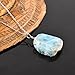 InfinityGemsArt Raw Larimar Pendant Necklace for Women, Birthstone, Natural Gemstone Rough, Handmade Jewelry, Chakra Energy Healing Crystals, 925 Sterling Silver Chain 18 inch, Pectolite Stone