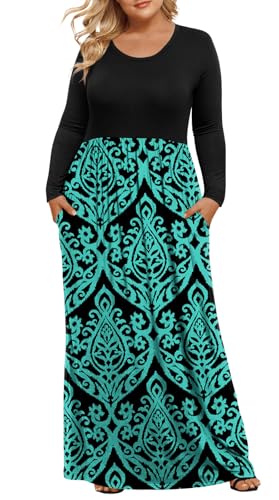 Image of LONGYUAN Women's Plus Size Maxi Dresses for Curvy Women Casual Long Dress XL-6XL
