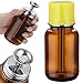 2Pcs 4Oz / 120ml Amber Glass Dispenser Bottles with Lid, Leakproof Acetone Dispenser Pump for Industry, Push Down Glass Alcohol Bottle with Copper Core, Empty Refilllable Liquid Container for PFA/LDPE