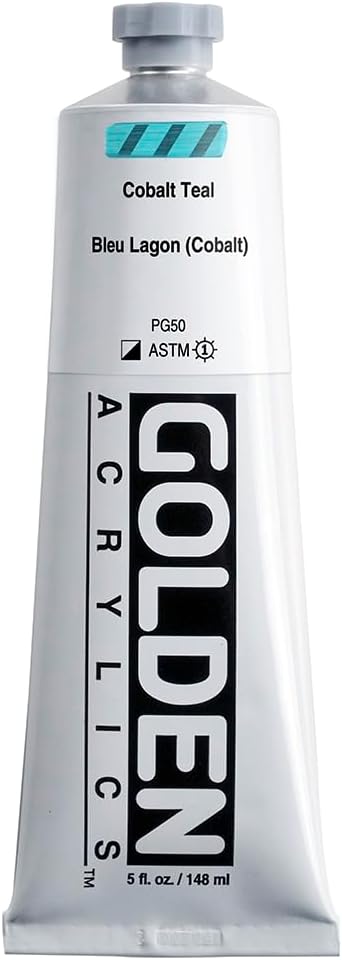 GOLDEN Heavy Body Acrylics, Cobalt Teal, 5 fl. oz. Tube, Professional Acrylic Paint, Semi-Opaque