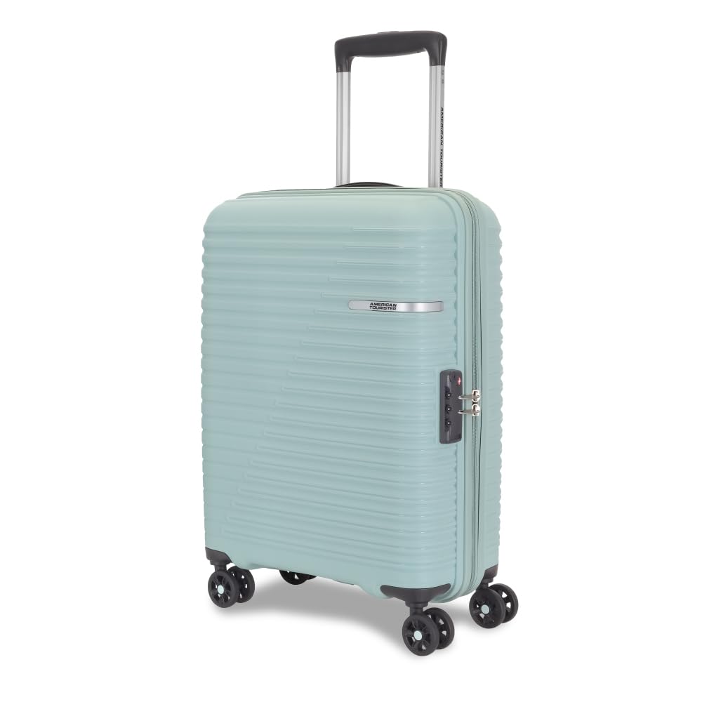 American Tourister Cabin Liftoff+ with TSA Lock and 8 Wheels, 55 cm Small Hard PP Suitcase for Travel, Trolley Bag, Travel Bag with Double Wheels for Women and Men, Seafoam Blue American Tourister Cabin Liftoff+ with TSA Lock and 8 Wheels, 55 cm Small Hard PP Suitcase for Travel, Trolley Bag, Travel Bag with Double Wheels for Women and Men, Seafoam Blue
